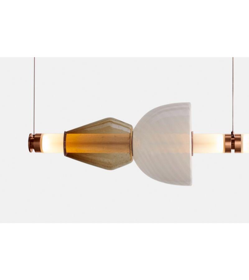 Canadian Luna Kaleido 1 Tier Chandelier, E in Satin Copper For Sale