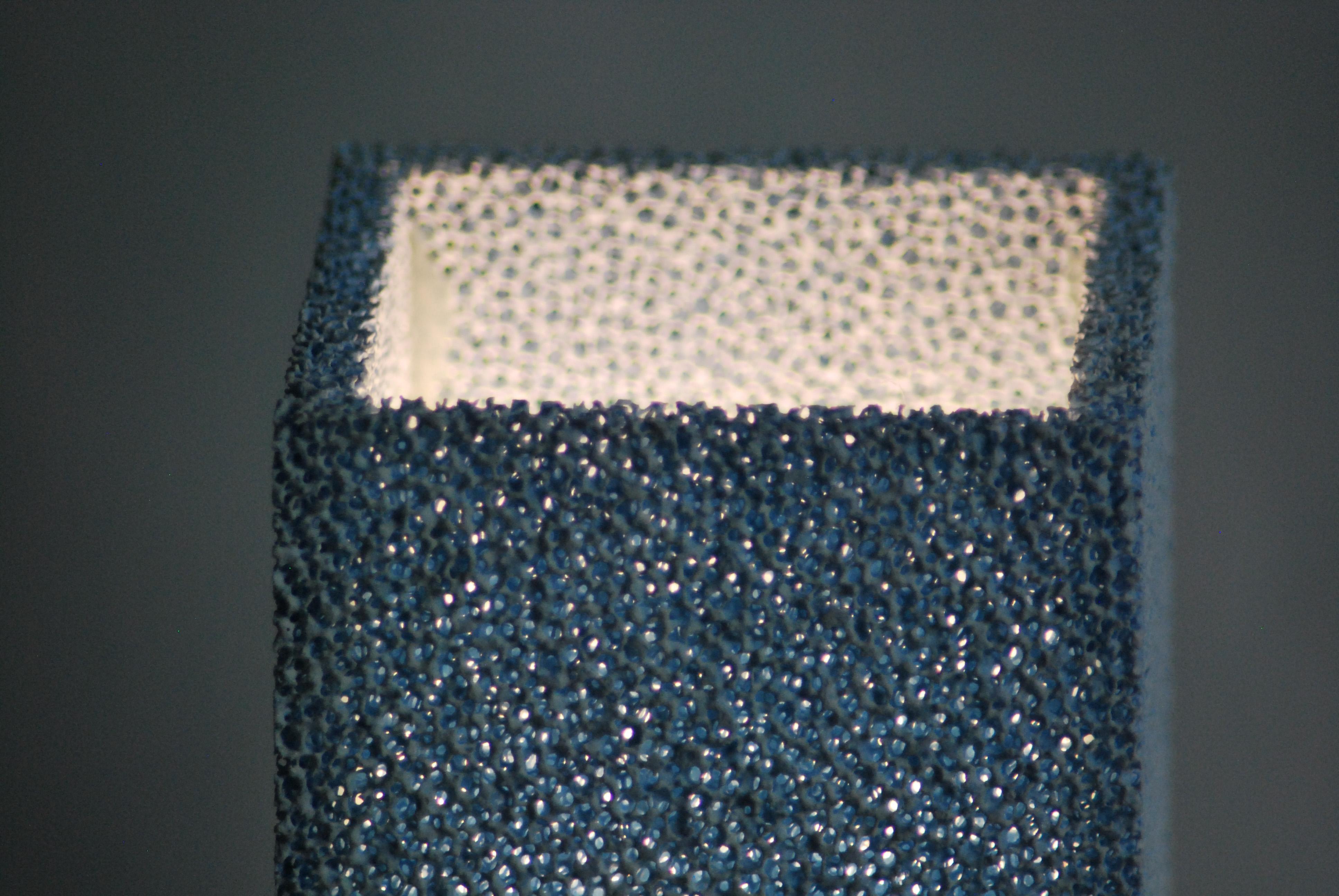 Luna Lamp, Blue, Porous Ceramic Touch Table Lamp by Jordan Keaney Design For Sale 3
