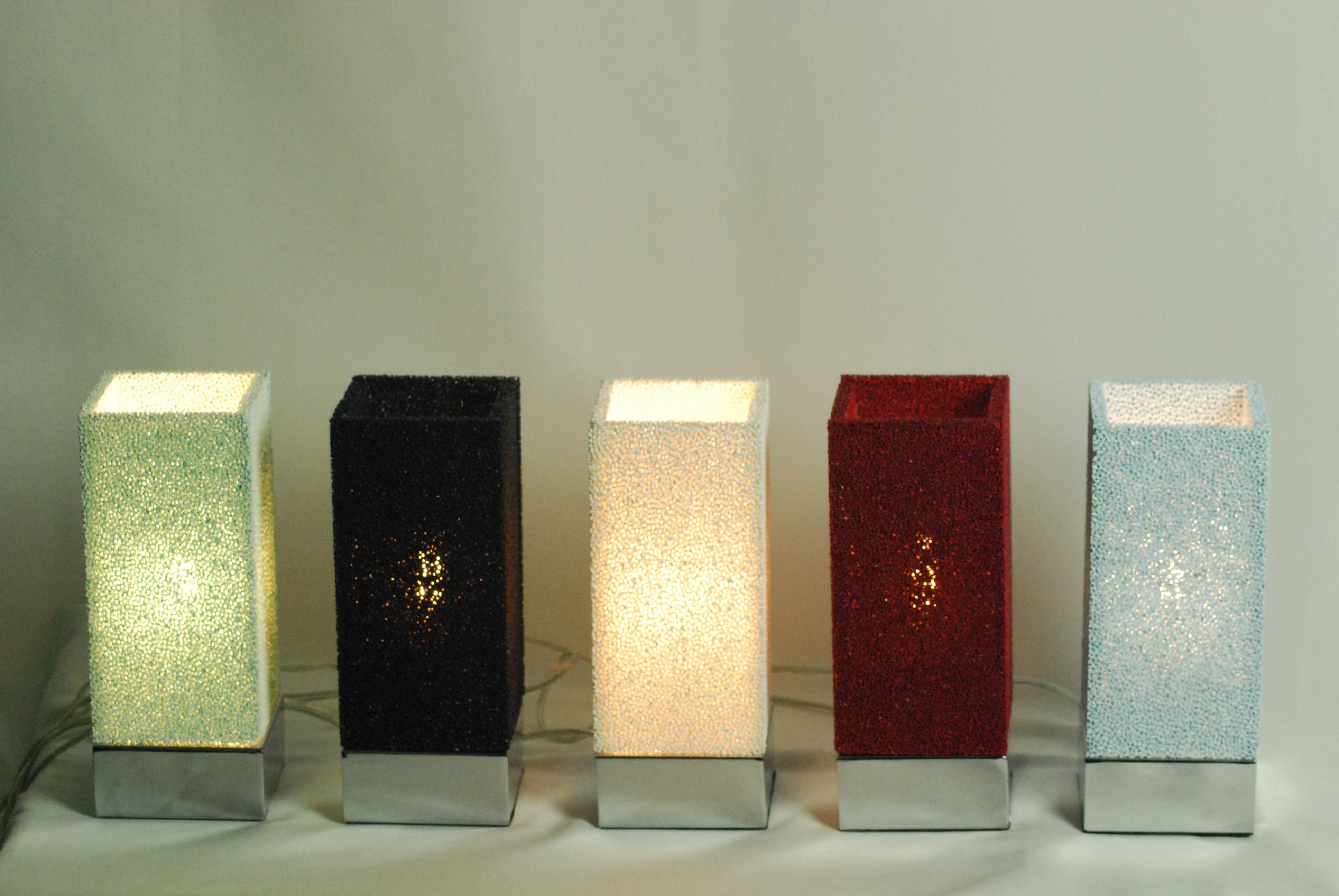 Luna Lamp, Blue, Porous Ceramic Touch Table Lamp by Jordan Keaney Design For Sale 8