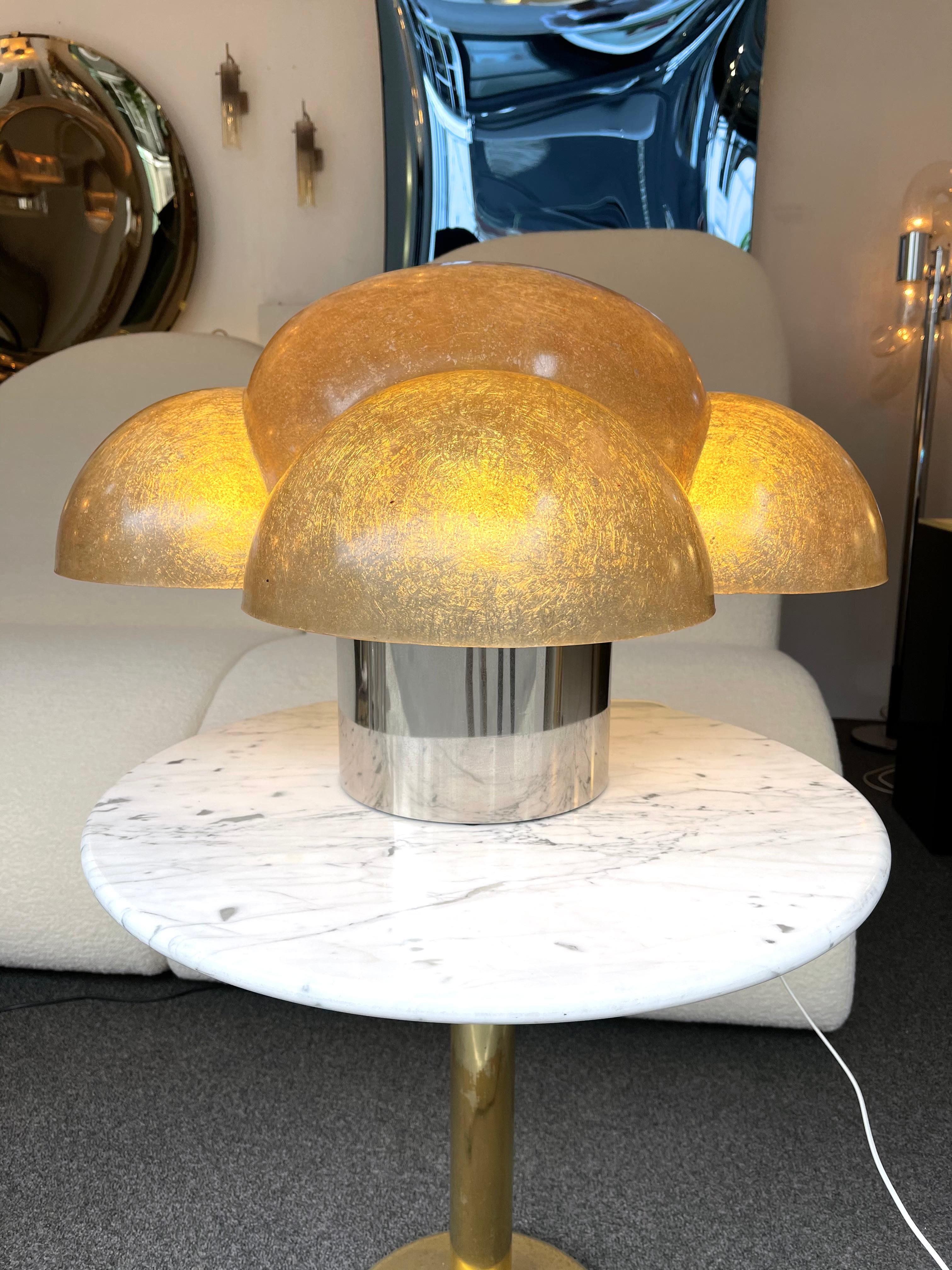 Luna Lamp Metal and Resin by Gianemilio Piero and Anna Monti, Italy, 1960s 4