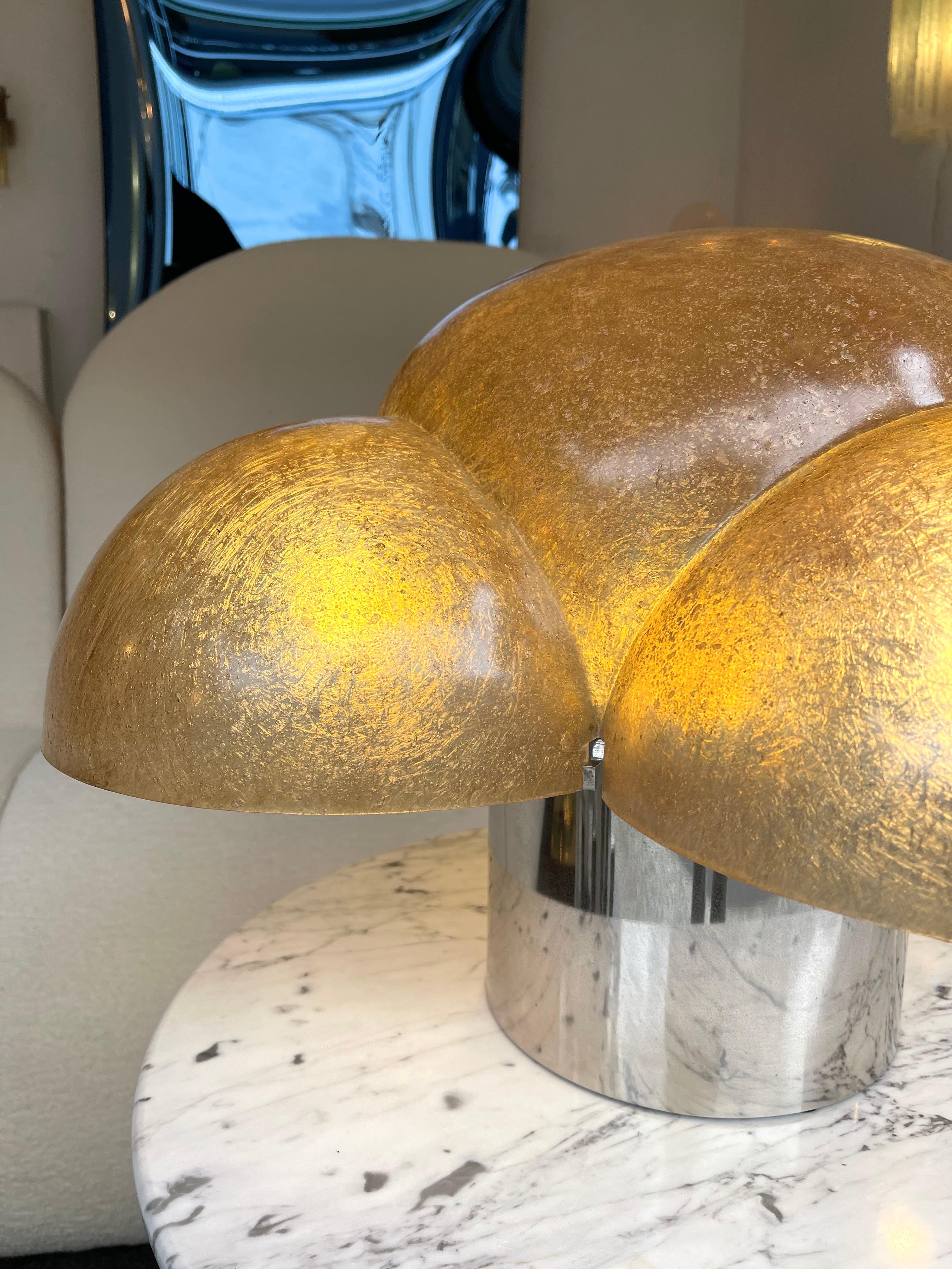 Space Age Luna Lamp Metal and Resin by Gianemilio Piero and Anna Monti, Italy, 1960s