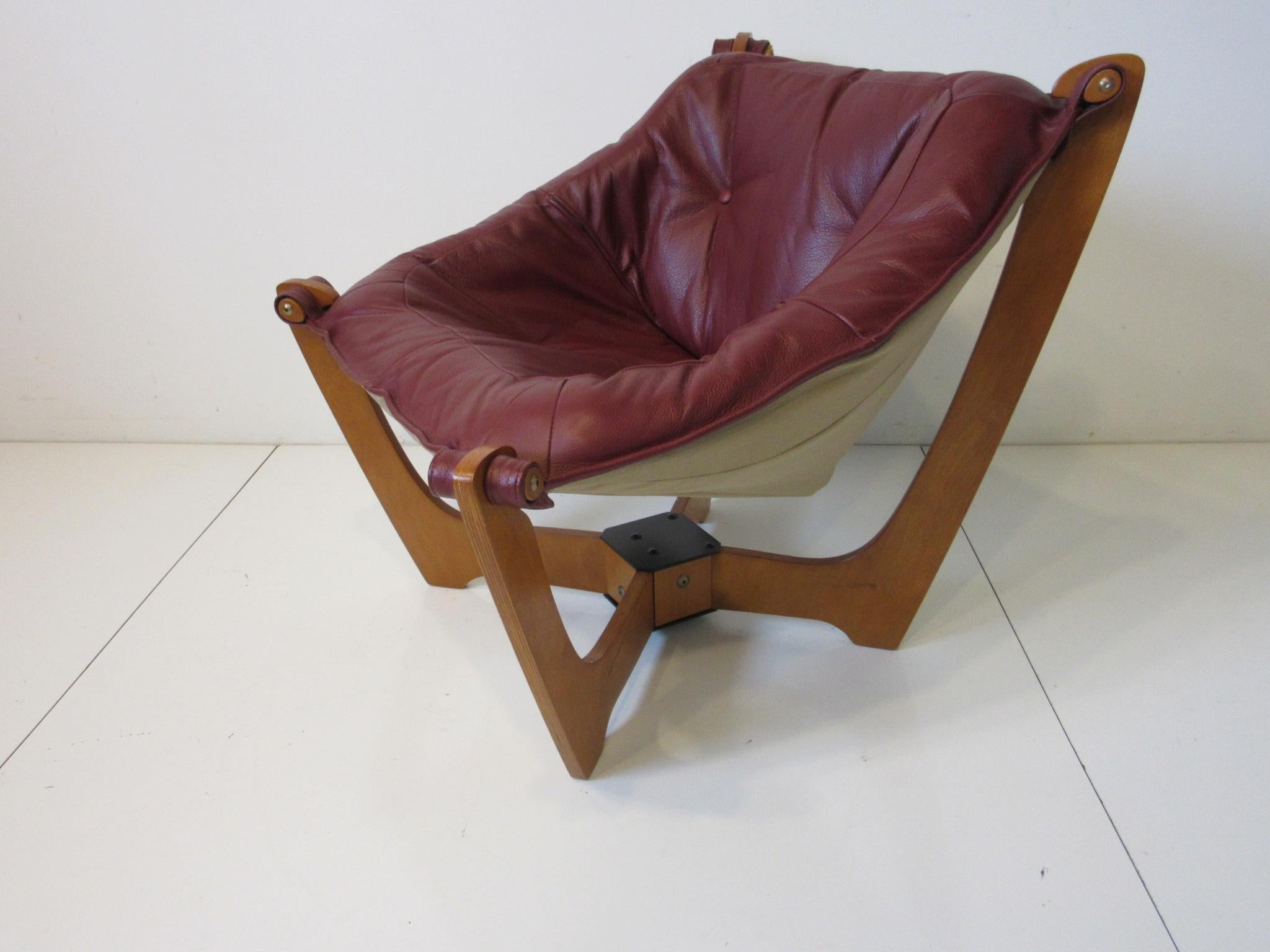 Luna Leather Lounge Chair by Odd Knutsen Norway 1