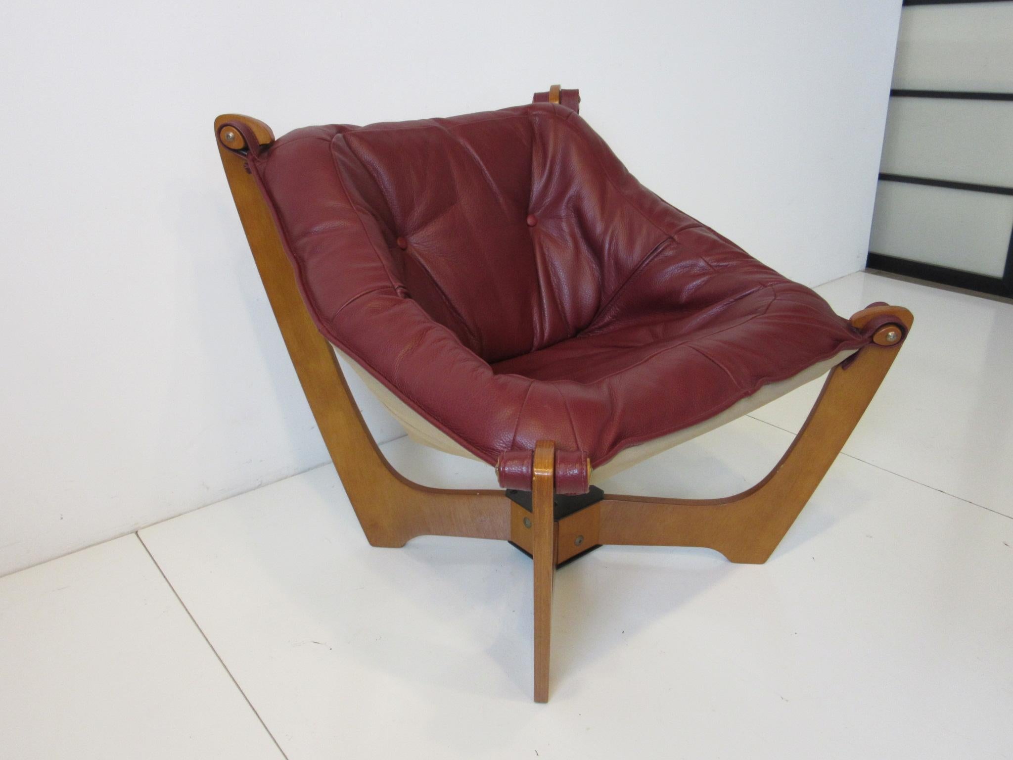 Luna Leather Lounge Chair by Odd Knutsen Norway 2