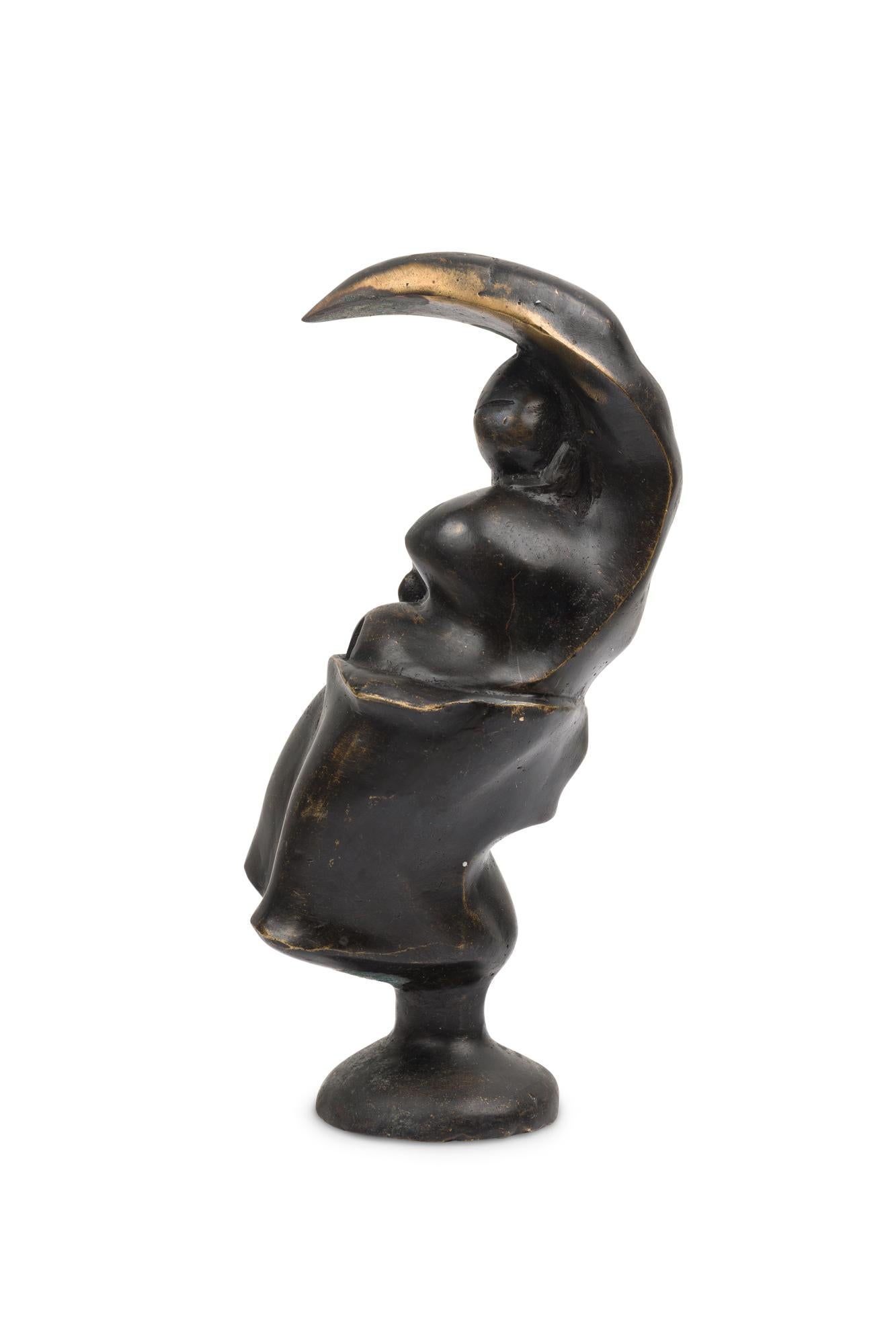 „Luna“ Brutalistische figurale Bronzeskulptur in limitierter Auflage von Newel Modern (Moderne der Mitte des Jahrhunderts) im Angebot