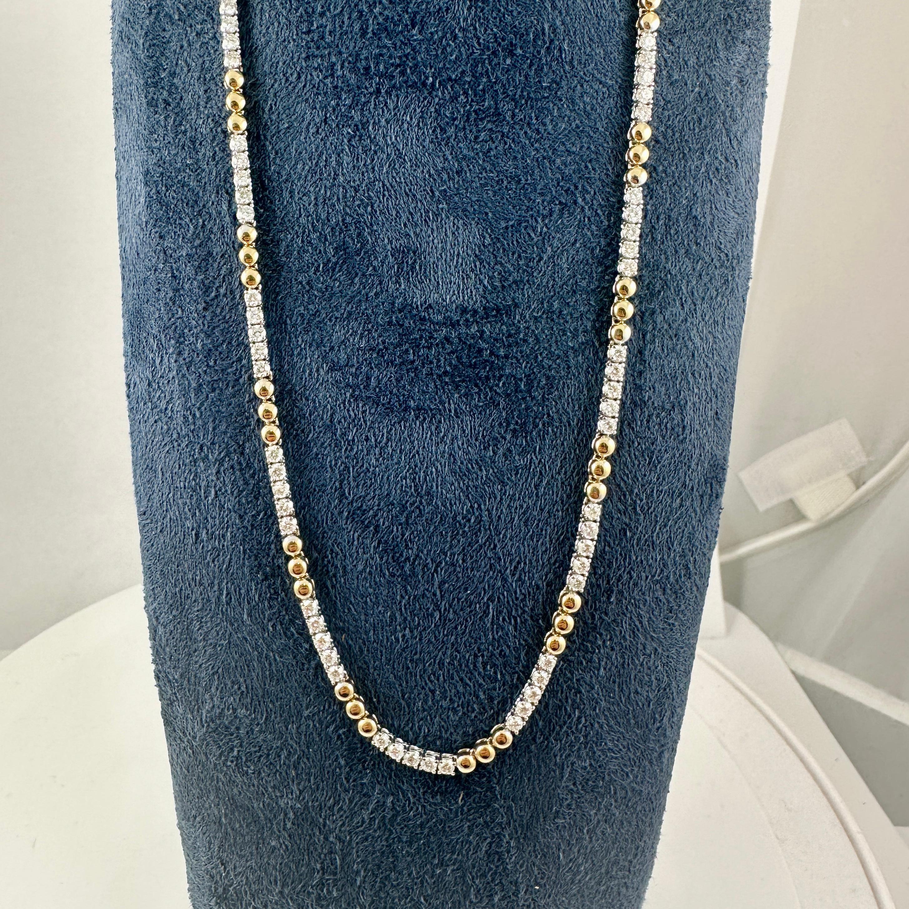 “Luna Links” Two-Tone Diamond Bracelet in 14K Yellow & White Gold, 1.51 Carats In New Condition For Sale In New York, NY