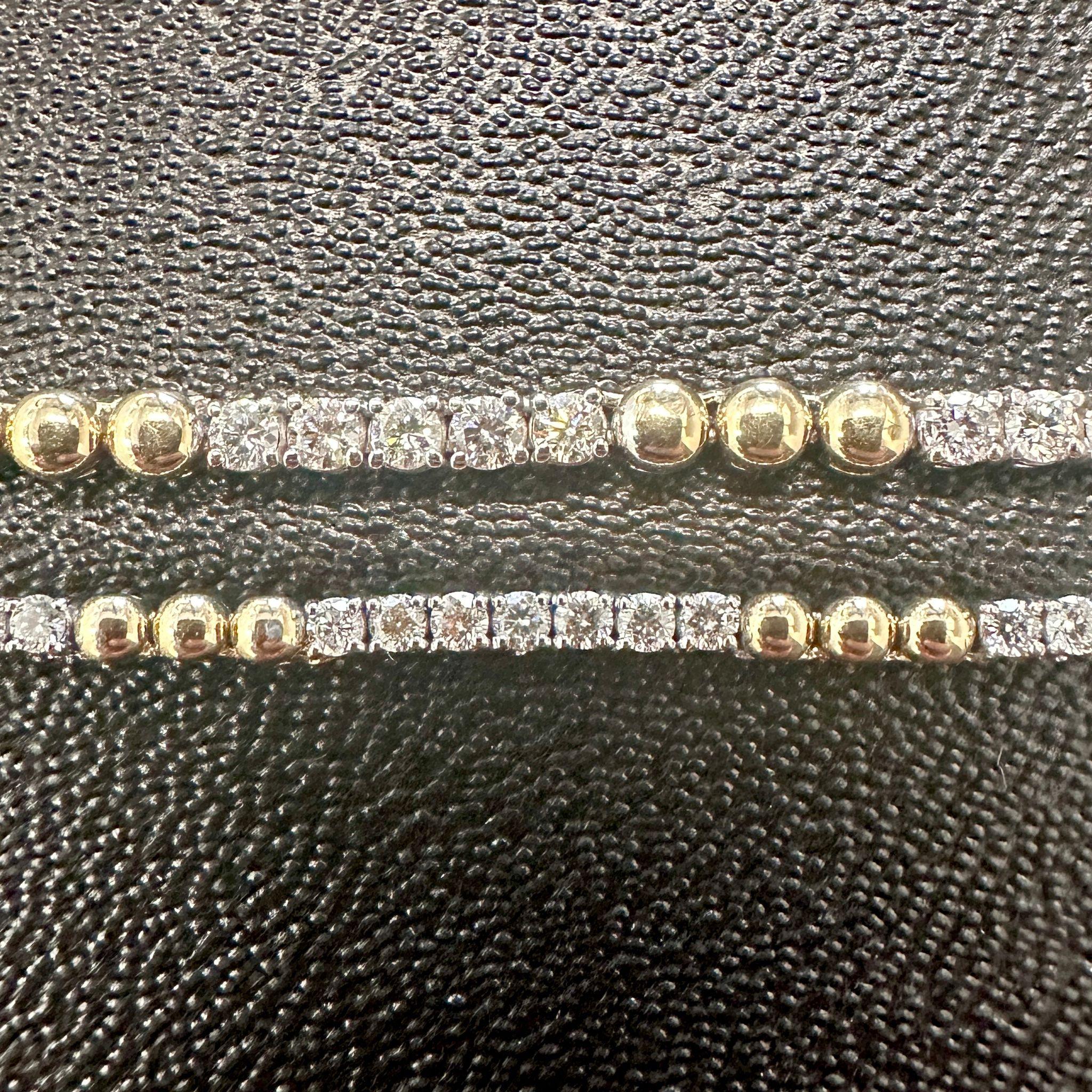 “Luna Links” Two-Tone Diamond Bracelet in 14K Yellow & White Gold, 1.51 Carats For Sale 1