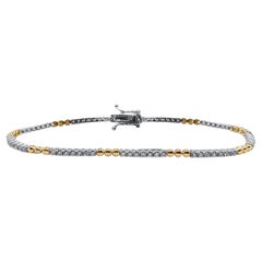 “Luna Links” Two-Tone Diamond Bracelet in 14K Yellow & White Gold, 1.51 Carats