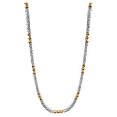 Collana di diamanti bicolore "Luna Link" in oro giallo e bianco 14K, 4,51 carati