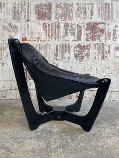 "Luna" Lounge Chair by Odd Knutsen in Black Leather