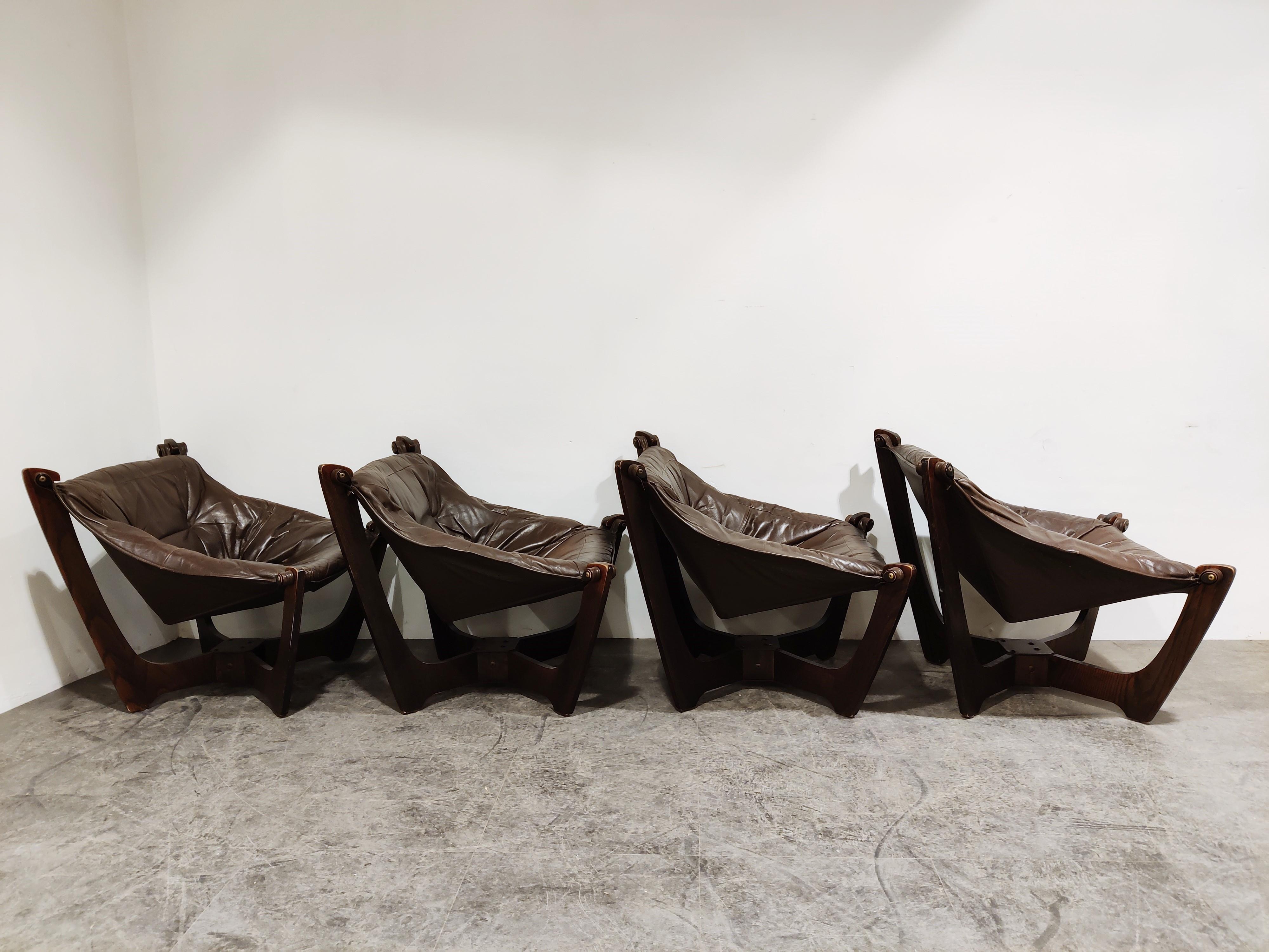 Luna Lounge Stühle von Odd Knutsen:: 1970er Jahre (Skandinavische Moderne)