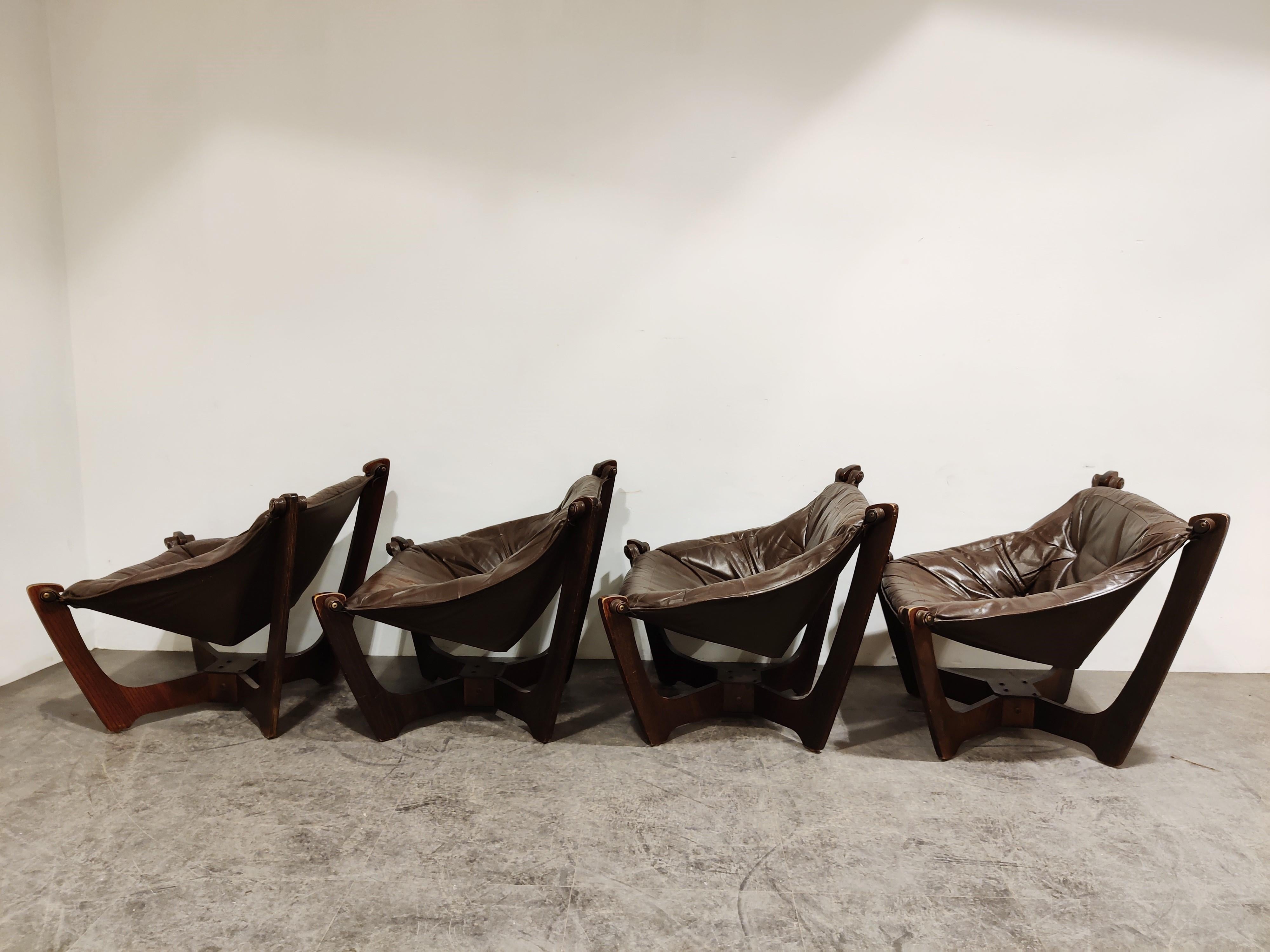 Luna Lounge Stühle von Odd Knutsen:: 1970er Jahre im Zustand „Gut“ in HEVERLEE, BE