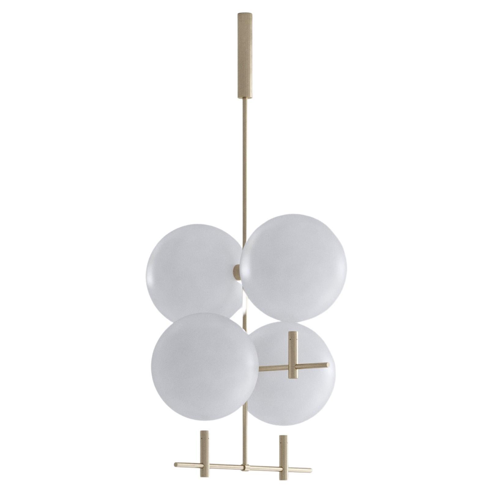 Luna Luminaire / Chandelier Vertical II04 in Brushed Gold For Sale