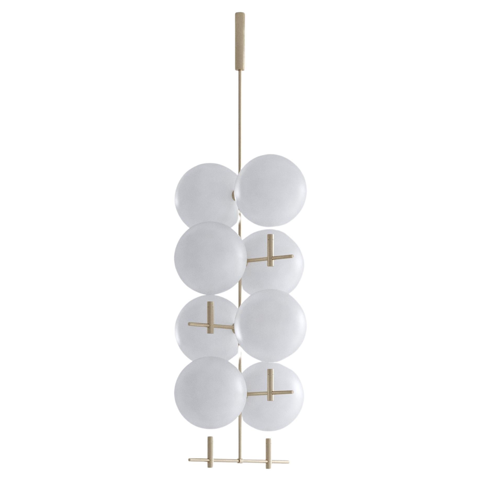 Luna Luminaire / Chandelier Vertical II08 en or brossé en vente