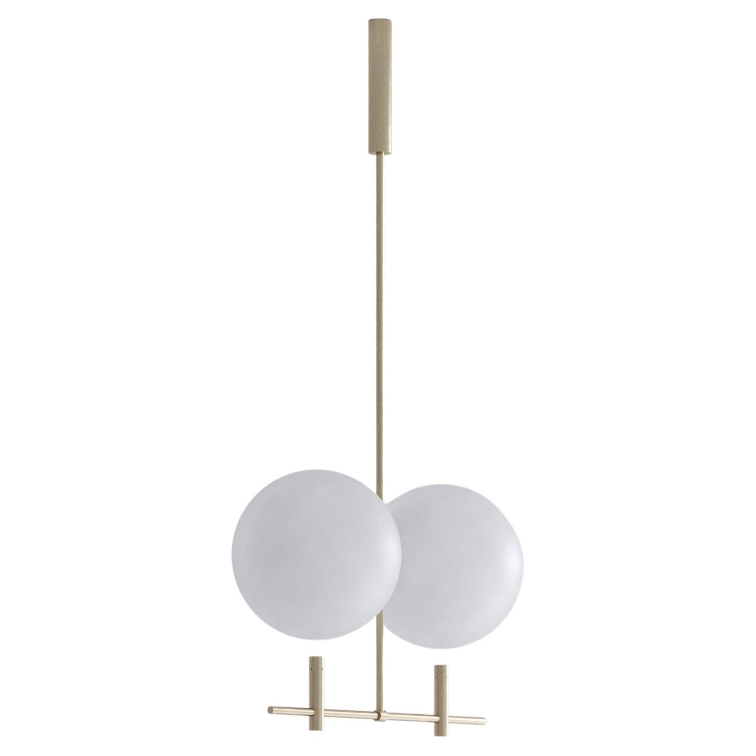 Luna Luminaire / Chandelier Horizontal I02 in Brushed Gold For Sale