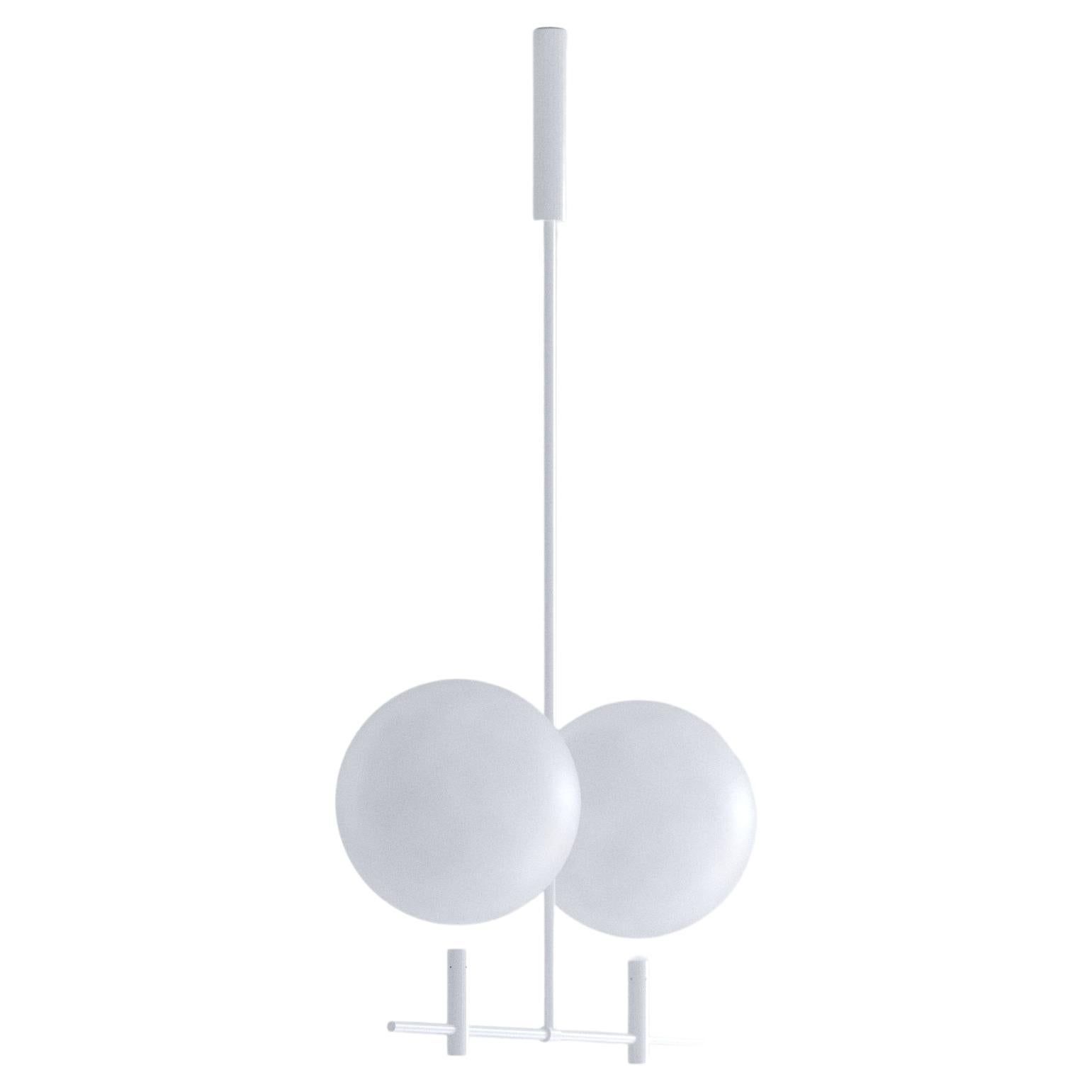 Luna Luminaire / Chandelier Horizontal I02 en blanc mat en vente