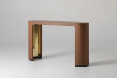 Luna Lux Arcen Massive Console in Walnut Veneer by PANOPTIKUM COLLECTIONS