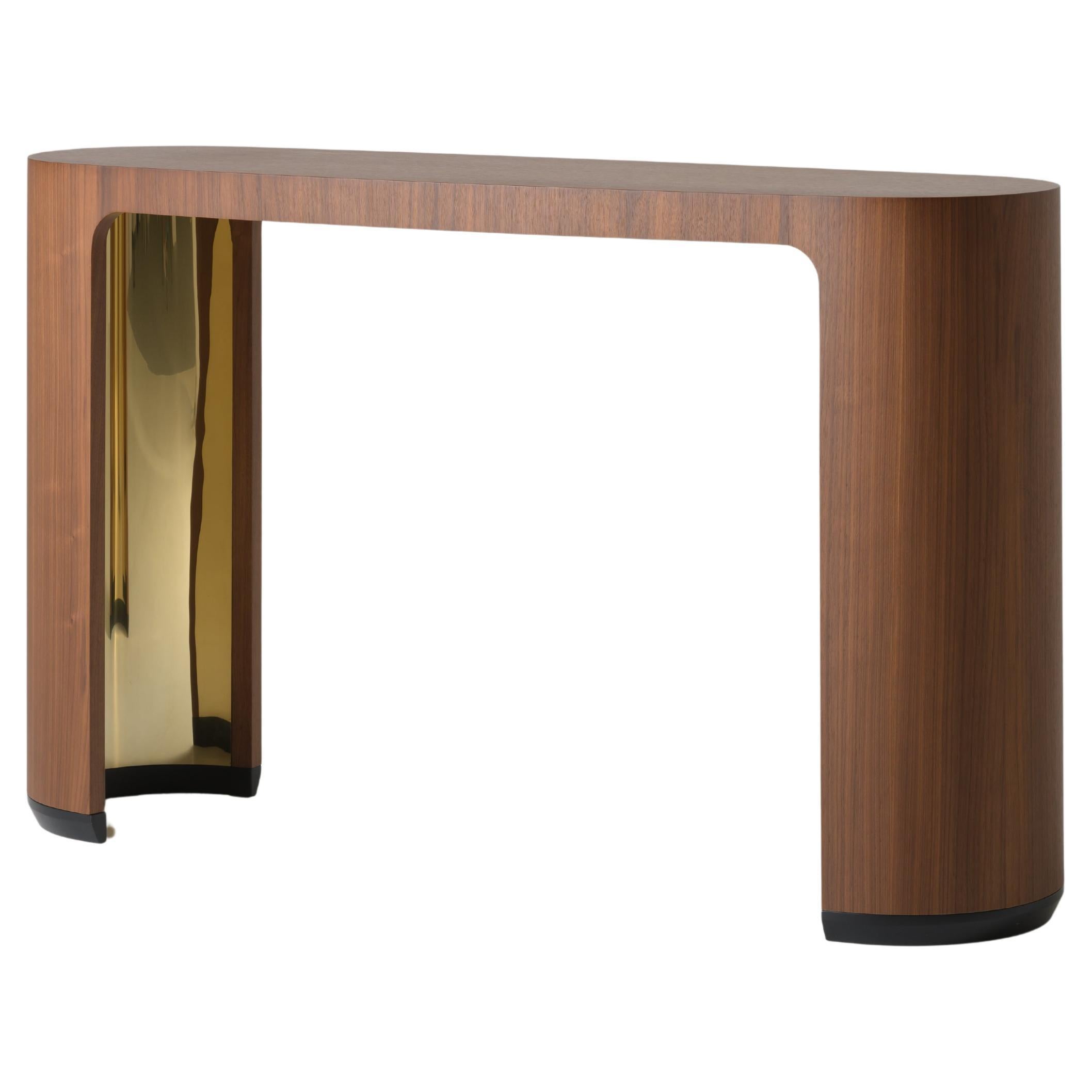 Console massiccia Luna Lux Arcen in noce impiallacciato di PANOPTIKUM COLLECTIONS in vendita