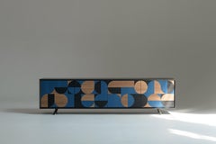 Luna Lux Modula Commode in Walnut Veneer by PANOPTIKUM COLLECTIONS