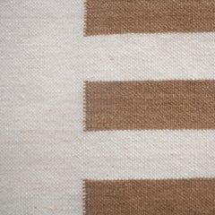 Luna Mod Black Handwoven Modern Wool Rug, Carpet and Durrie