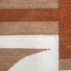 Luna Mod Ochre Handwoven Modern Wool Rug, Carpet and Durrie