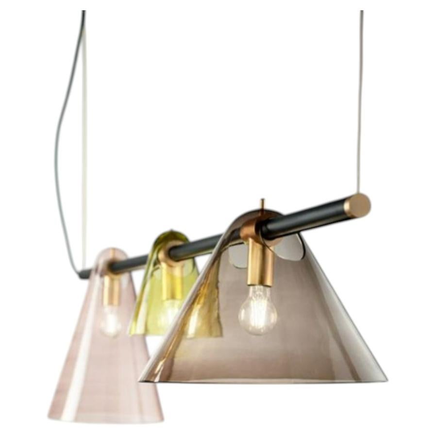 Luna Modular Pendant with Linear Track System by Aggiolight For Sale