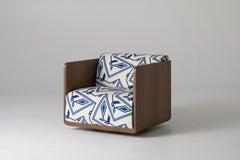 Luna Nest Armchair in Walnut Veneer & Upholstery by PANOPTIKUM COLLECTIONS