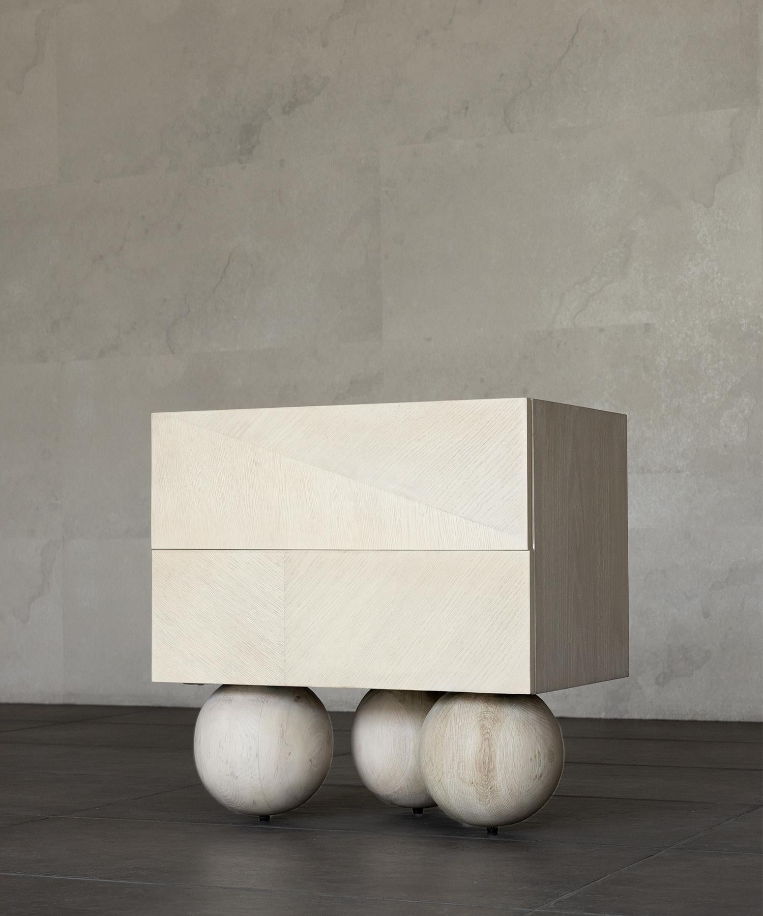 Organic Modern LUNA NIGHTSTAND - Bleached White Oak SHO MODERN