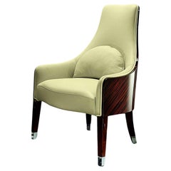 Sillón alto ocasional Luna - Piel marrón