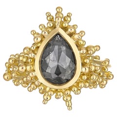 Luna OOAK – Skulpturaler Ring aus 18-karätigem Gold mit Diamant im Rosenschliff von Aneta Zae