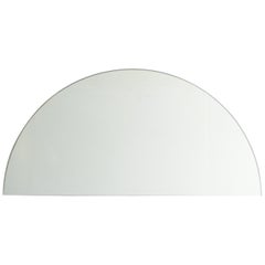 Luna Half-Moon Semi-circular Contemporary Frameless Mirror, Customisable, Regular