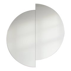 Luna™ 2 Half-Moon Pieces Round Frameless Modern Mirror - Extra Large