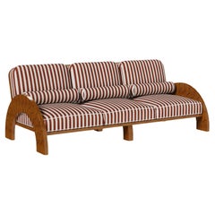 Luna Outdoor Modular Sofa in Iroko Wood with Sculptural Carved Arms