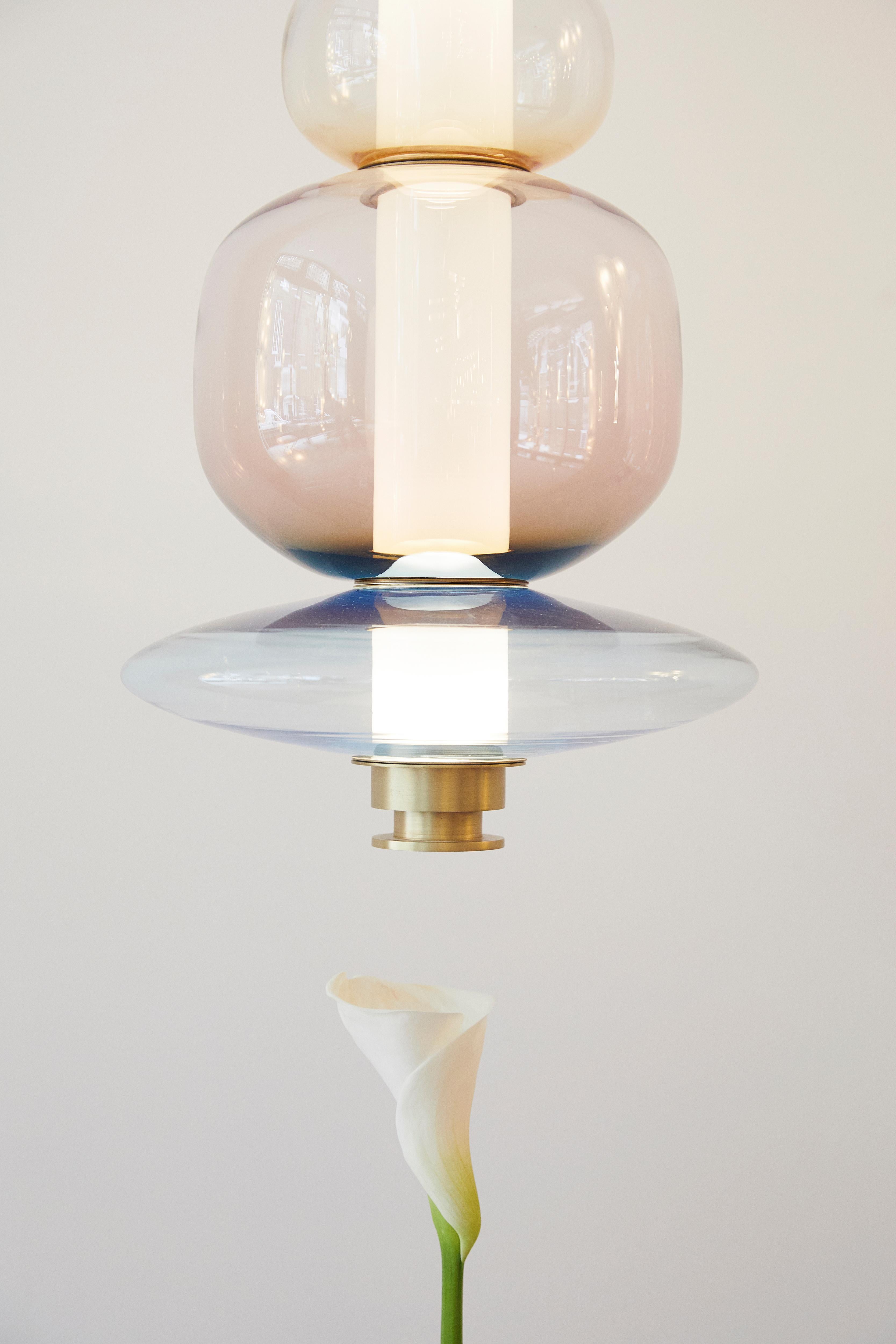 Luna Pendant in Glass and Metal by Gabriel Scott 3