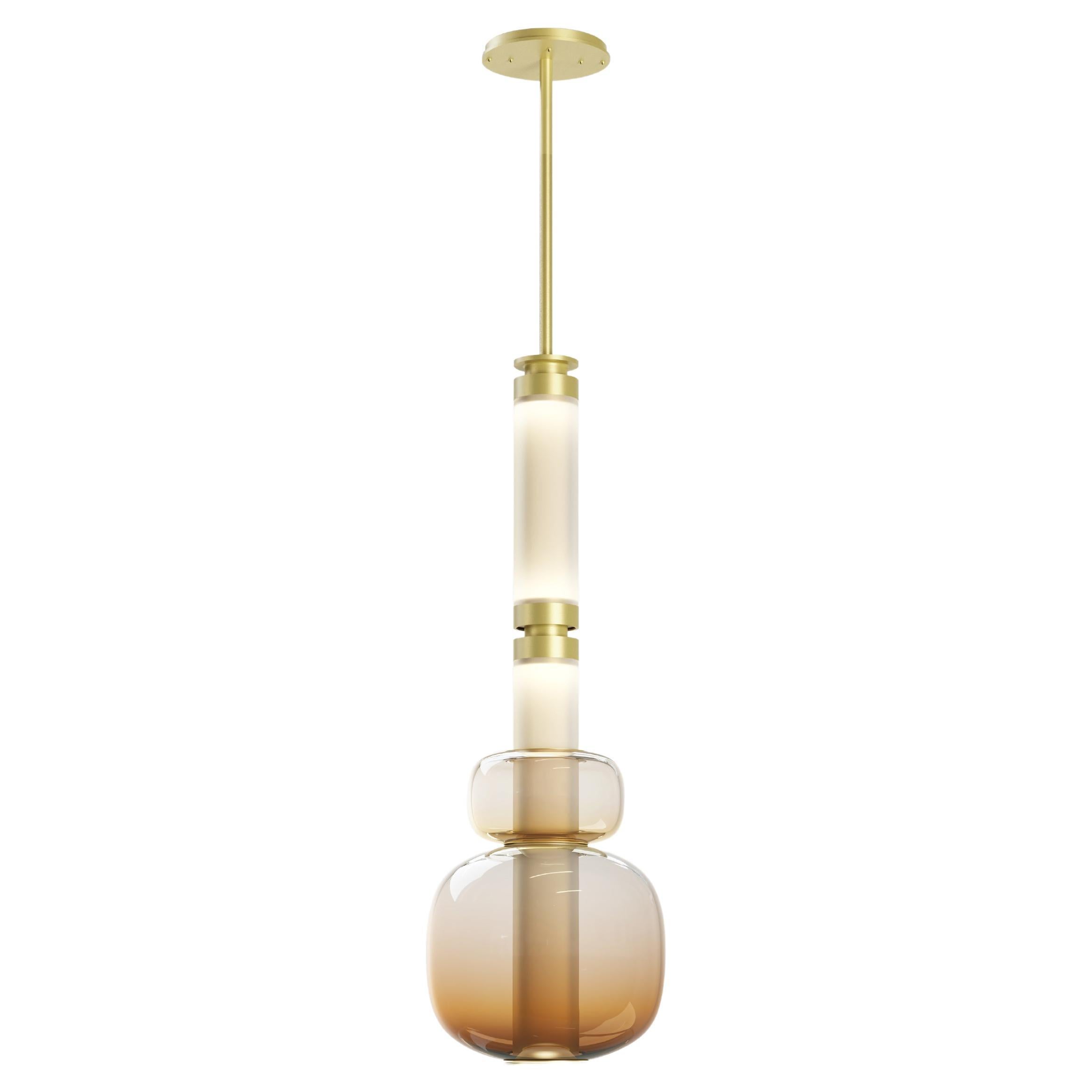 Customizable Luna Pendant in Glass and Metal by Gabriel Scott