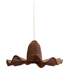 Luna Rattan Pendant Chandelier, XL, Hand-Woven Rattan, UK Design, 70cm