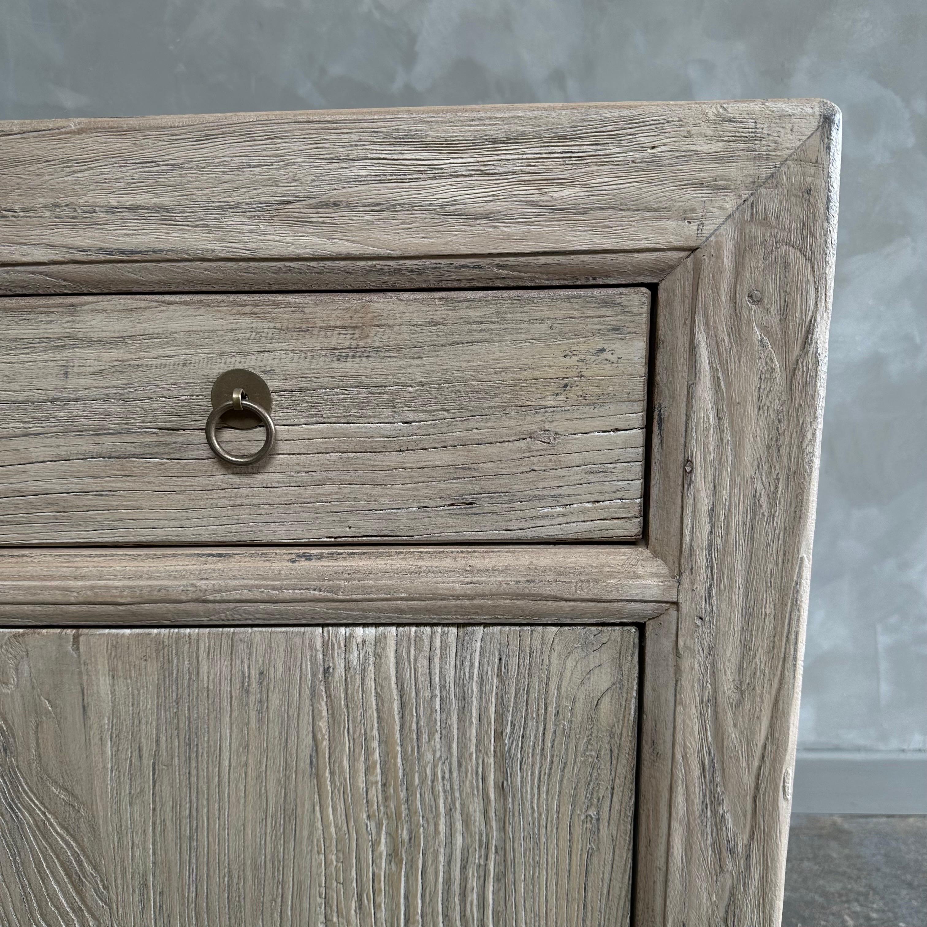 Luna Reclaimed Elm Wood Cabinet with Drawers For Sale 2