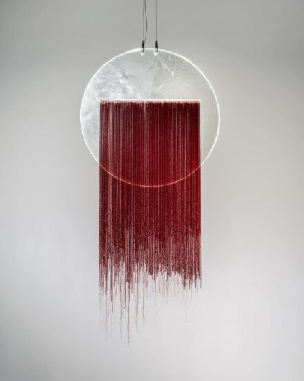 Italian LUNA ROSSA Large pendant lamp by Andrea Anastasio for Wonderglass For Sale