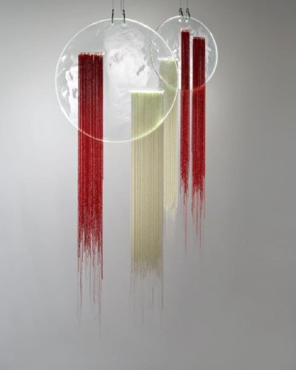LUNA ROSSA Large pendant lamp by Andrea Anastasio for Wonderglass In New Condition For Sale In Brooklyn, NY