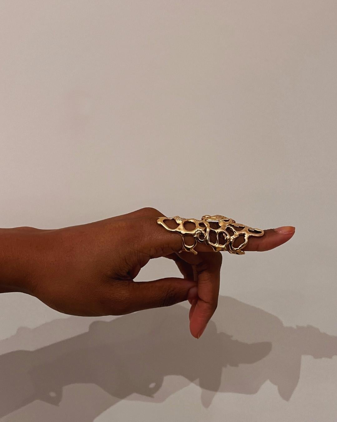 Women's or Men's Luna Scamuzzi for Lucifer vir Honestus Diamond and 18K Rose Gold Ring For Sale