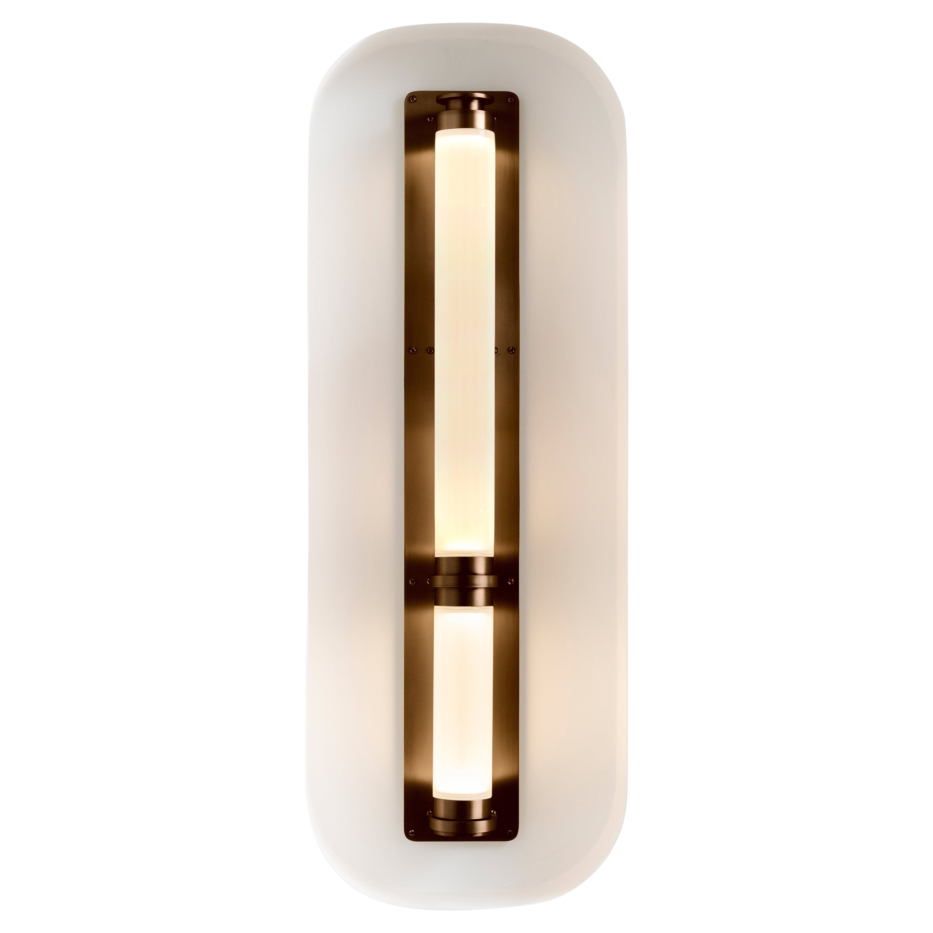 Luna Sconce in Satin Bronze For Sale