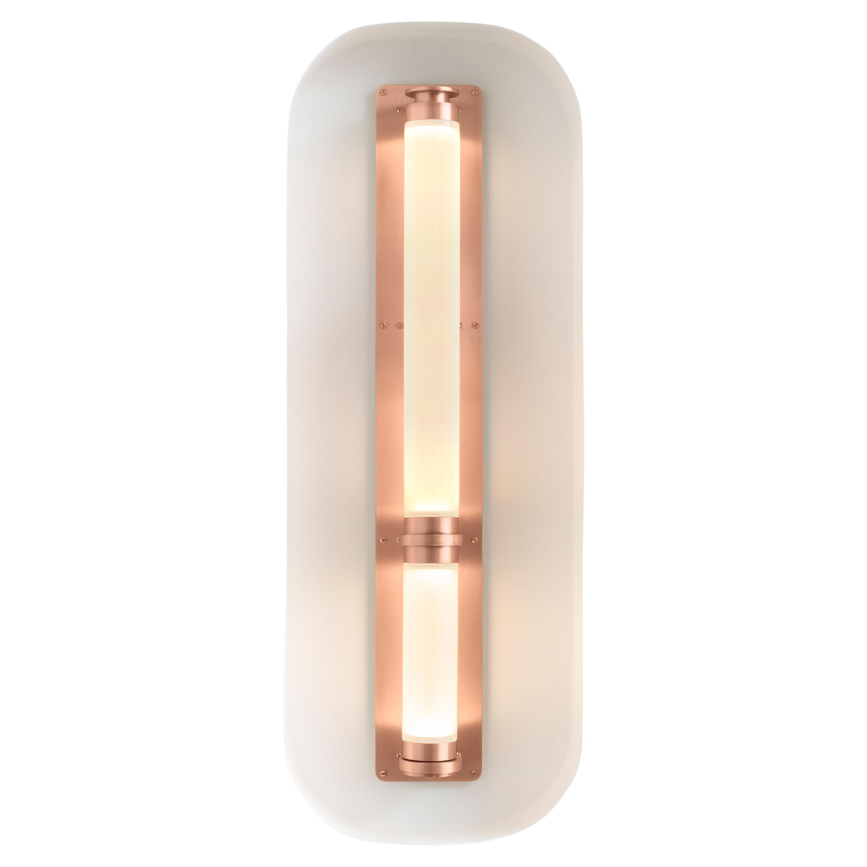 Luna Sconce in Satin Copper For Sale