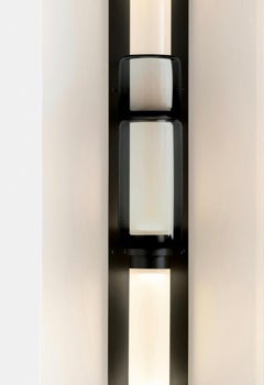 Luna Sconce with Bead in Blackened Steel