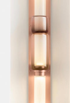 Luna Sconce with Bead in Satin Copper