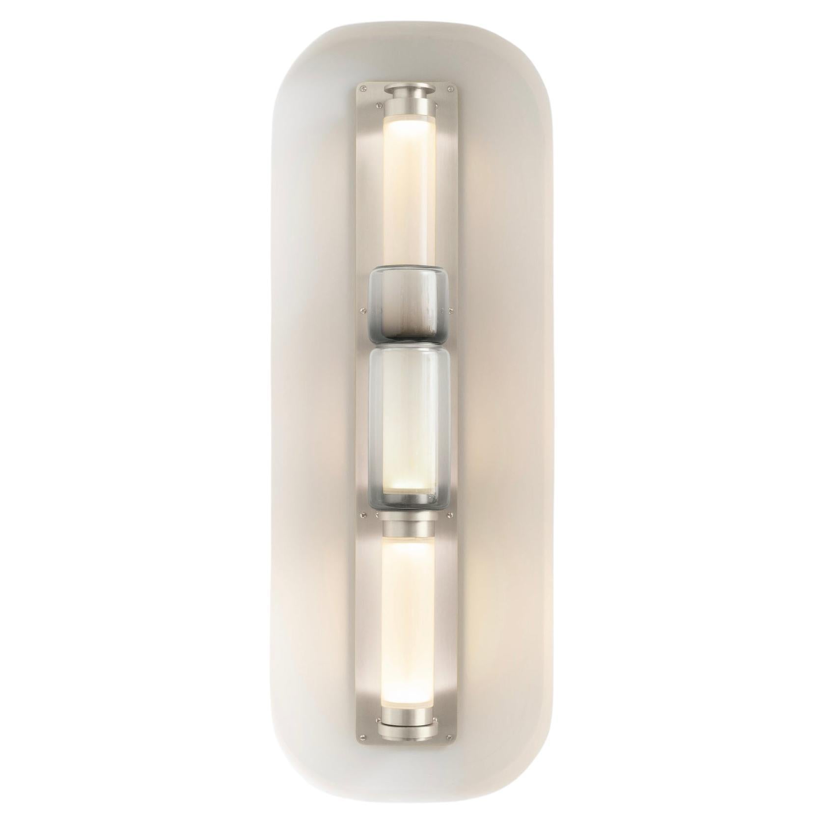 Luna Sconce with Bead in Satin Nickel