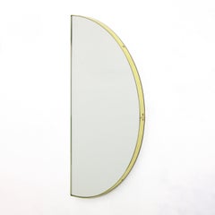 Luna Semi-circular Modern Mirror with Brass Frame, Regular