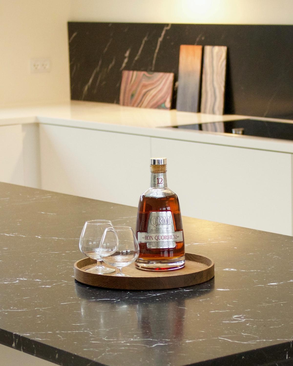 Contemporary Luna Smoked Oak Tray by Applicata For Sale