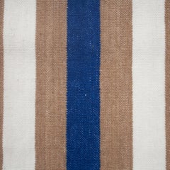 Luna Stripes and Circle Handwoven Modern Wool Rug, Carpet and Durrie