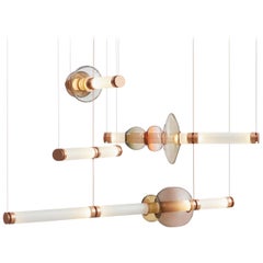 Luna Three-Tier Modern Chandelier with Glass Globes and Glass Tubes Part 2 