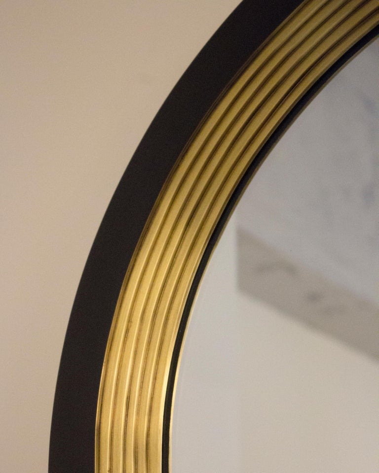 Luna Wall Mirror in a Blackened Brass and Satin Brass Finish For Sale ...