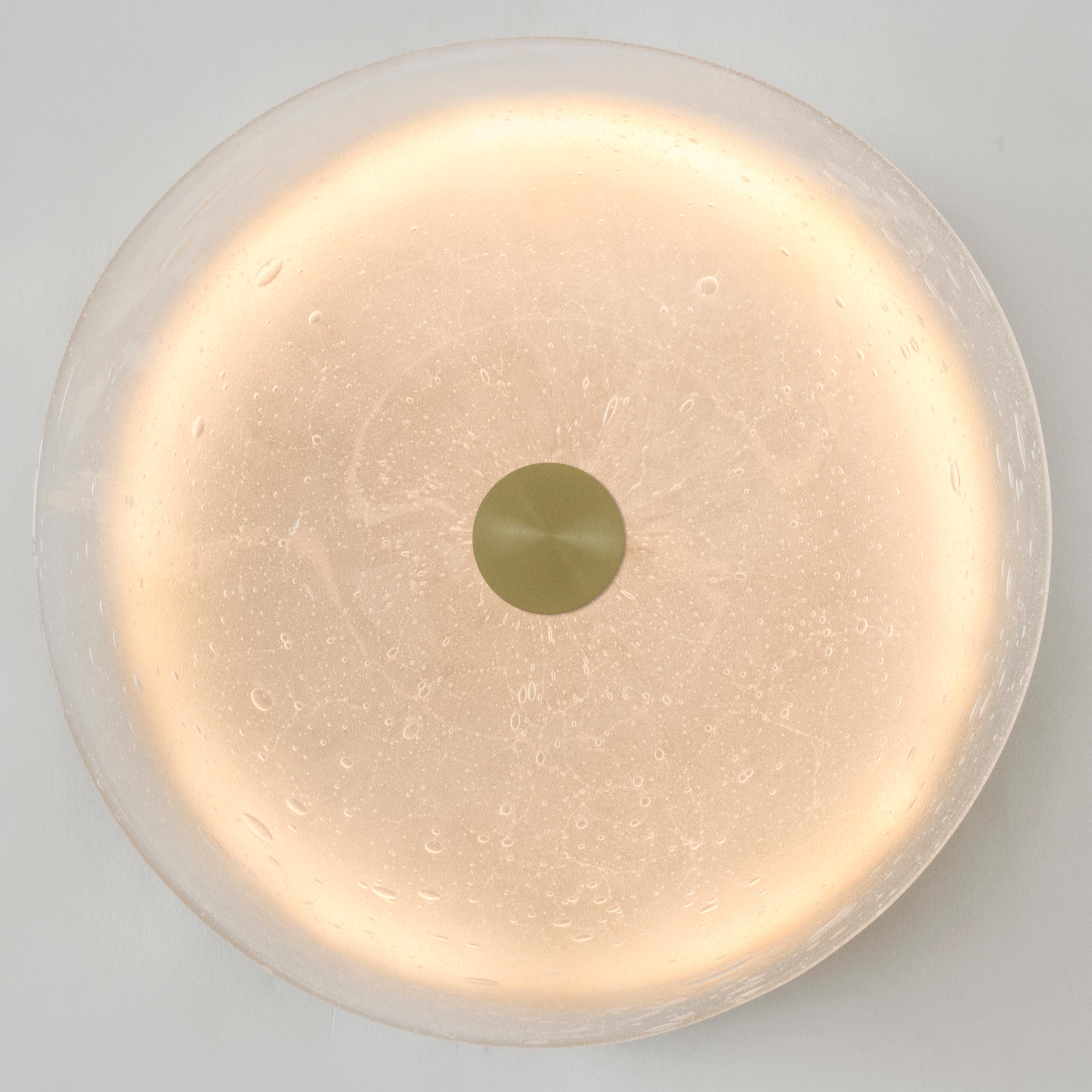 Contemporary Luna Wall Sconce, Hand-Blown Glass Diffuser For Sale